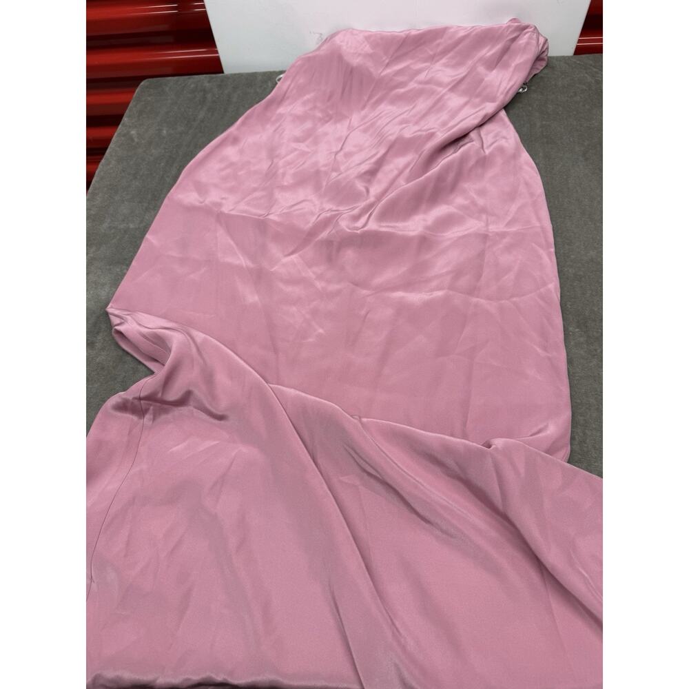 Reformation Alli Silk Midi Dress Sugar Plum Halter Pink Size 10 Square Neck - Picture 13 of 14